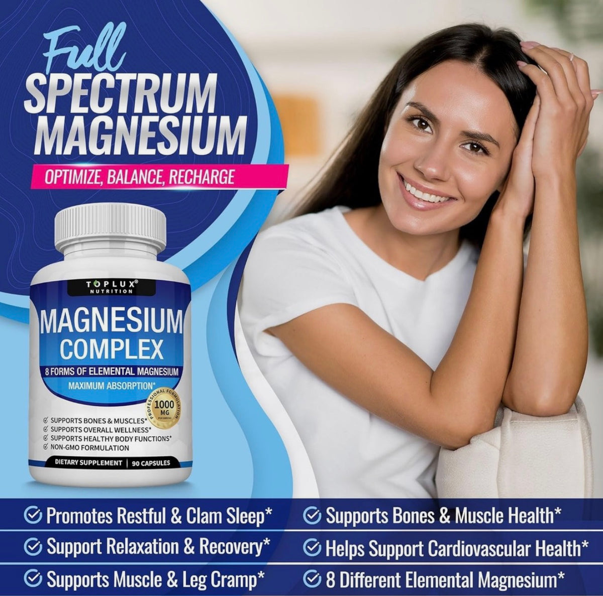 Magnesium Complex Supplement for Easy Absorption for Bones