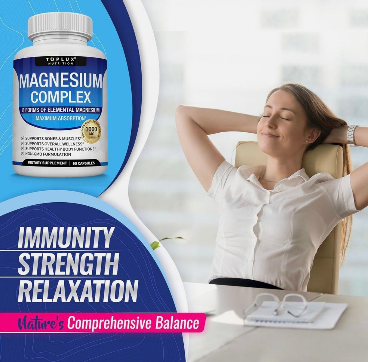Magnesium Complex Supplement for Easy Absorption for Bones